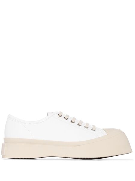  Marni Pablo Leather Lace-up Sneakers - White 