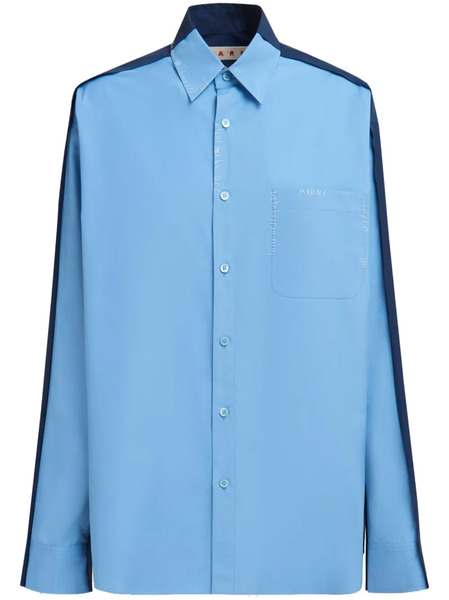  Marni Panelled Cotton Shirt - Blue 