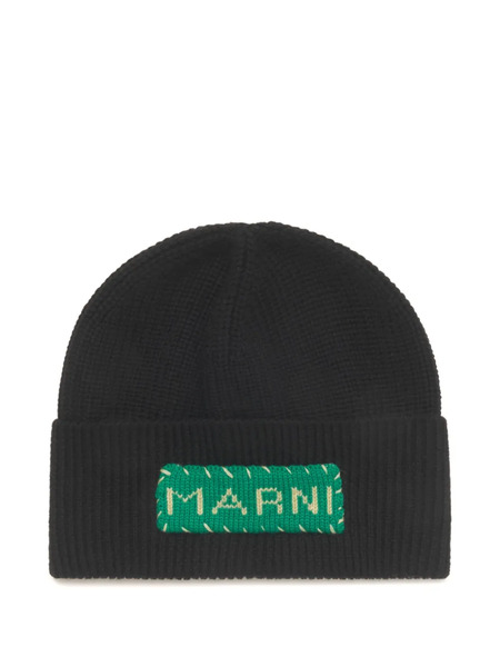 Marni Patch Beanie - Black 