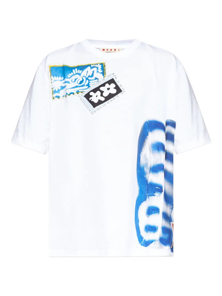  Marni Patchwork Print T-shirt - White 