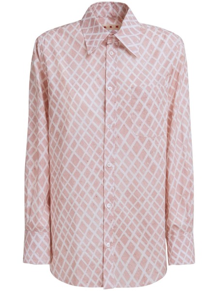 Marni Patterned Long-sleeve Shirt - Pink 