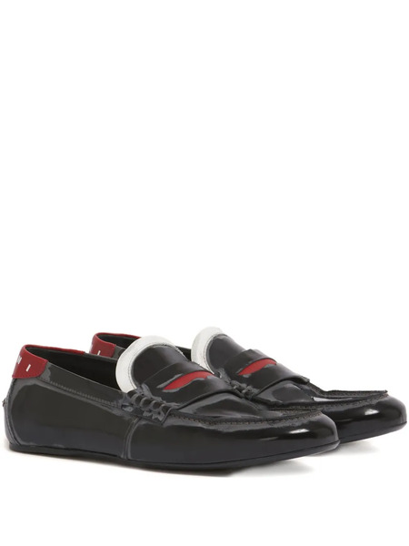  Marni Penny-strap Leather Loafers - Black 