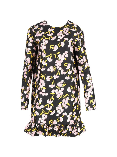  Marni Pre-owned Floral-print Ruffled Hem Dress - Black 