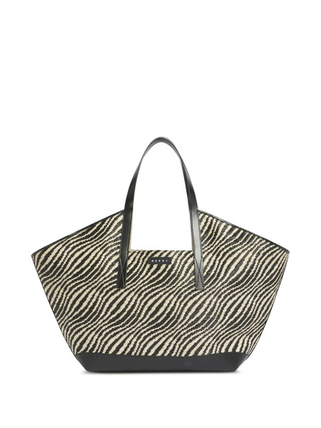  Marni Raffia-effect Shoulder Bag - Black 