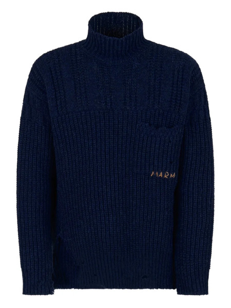  Marni Ribbed Turtleneck Sweater - Blue 