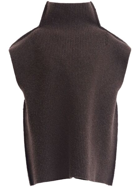  Marni Ribbed Virgin Wool Vest - Brown 