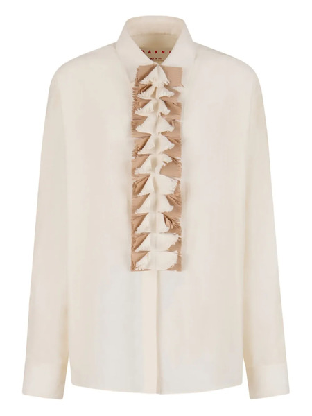  Marni Ruffled Blouse - 00w03 Stonewhite 