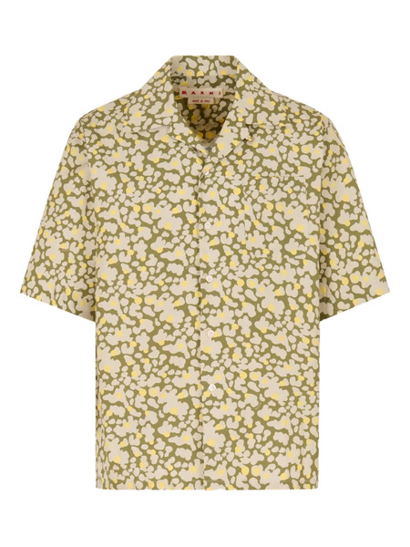  Marni Short-sleeve Abstract-print Shirt - Green 