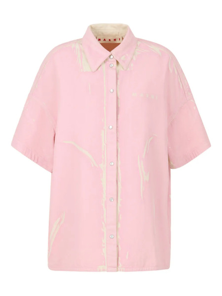  Marni Short-sleeves Denim Shirt - Pink 