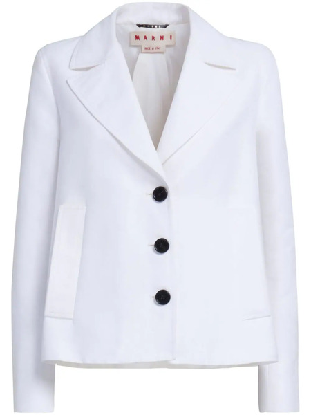  Marni Single-breasted Cotton Blazer - White 