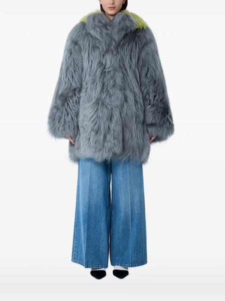  Marni Single-breasted Shearling Coat - Grey 