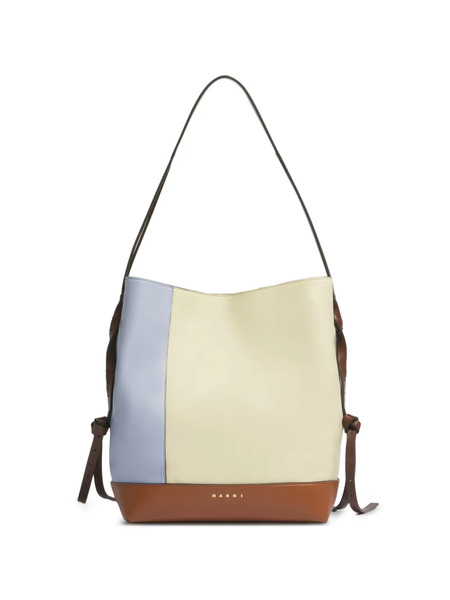  Marni Small Pod 2.0 Leather Tote Bag - Neutrals 