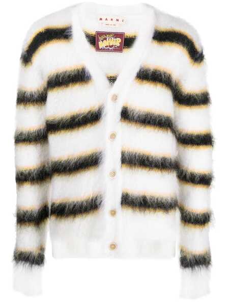  Marni Stripe-print Cardigan - White 
