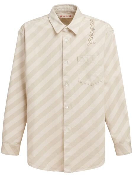  Marni Striped Buttoned Shirt - Neutrals 