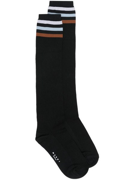  Marni Striped-detail Ribbed Socks - Black 