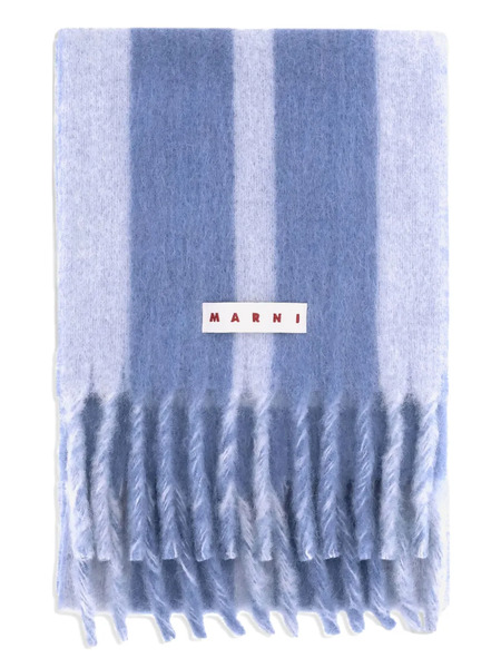  Marni Striped Fringed Scarf - Blue 