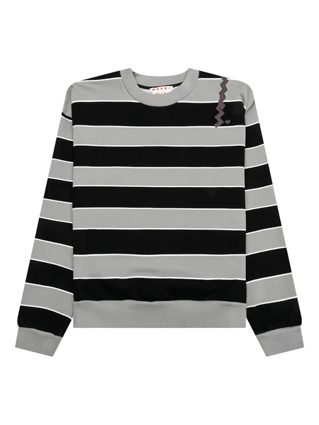  Marni Striped Logo Sweatshirt - Grey 