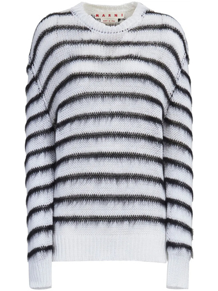  Marni Striped Open-knit Jumper - White 