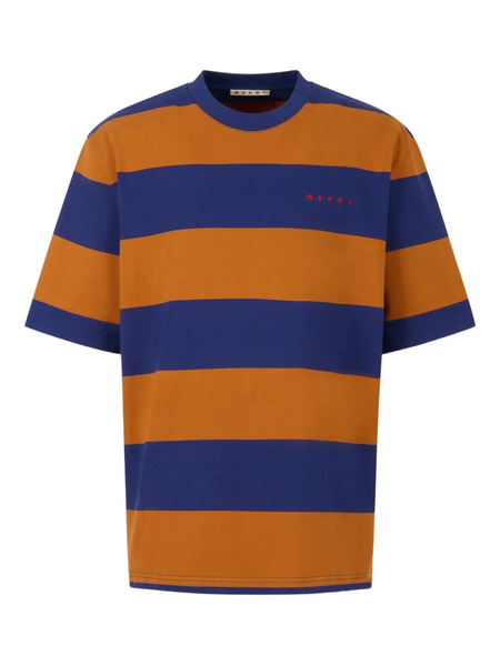  Marni Striped-pattern Short-sleeve T-shirt - Brown 