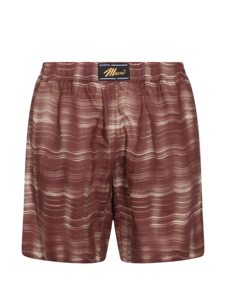  Marni Striped Ramie Shorts - Brown 