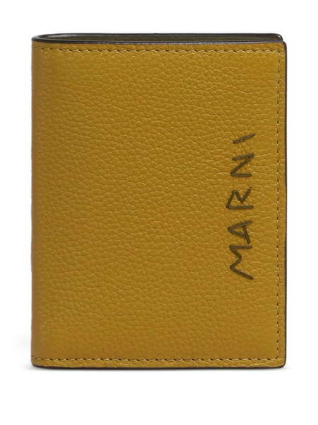  Marni Textured Leather Wallet - Orange 