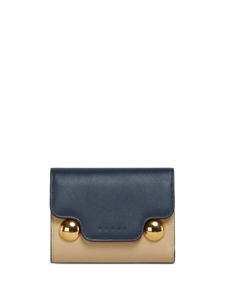  Marni Trunkaroo Trifold Leather Wallet - Neutrals 