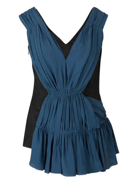  Marni V-neck Side-zip Blouse - Blue 