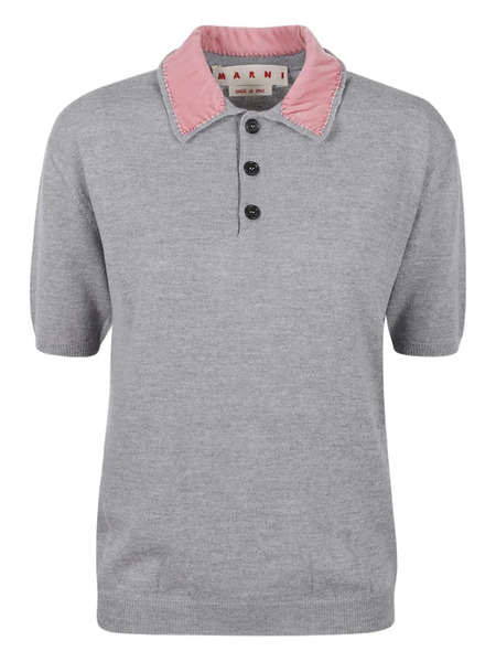  Marni Velvet Collar Polo - Grey 