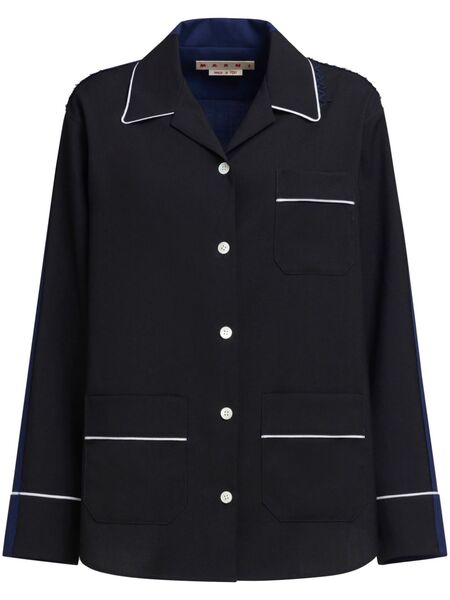  Marni Virgin Wool Pajama Shirt - Black 