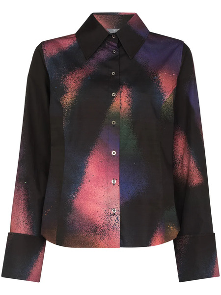  Marques'almeida Abstract Print Turn Cuffs Shirt - Pink 