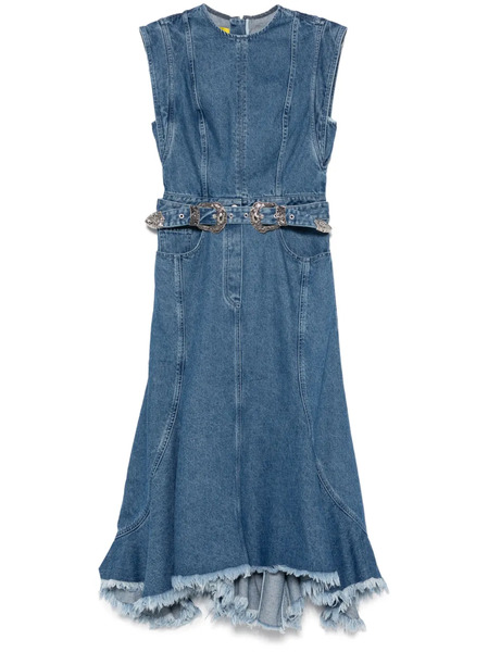  Marques'almeida Belted Denim Midi Dress - Blue 
