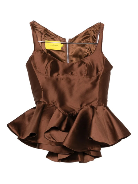  Marques'almeida Mikado Peplum Corset - Brown 