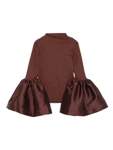  Marques'almeida Turtleneck Puff-sleeve Top - Brown 