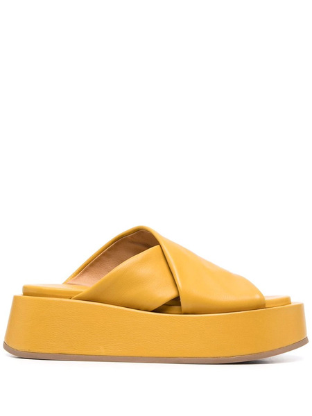  Marsèll Crossover-strap Platform Sandals - Yellow 