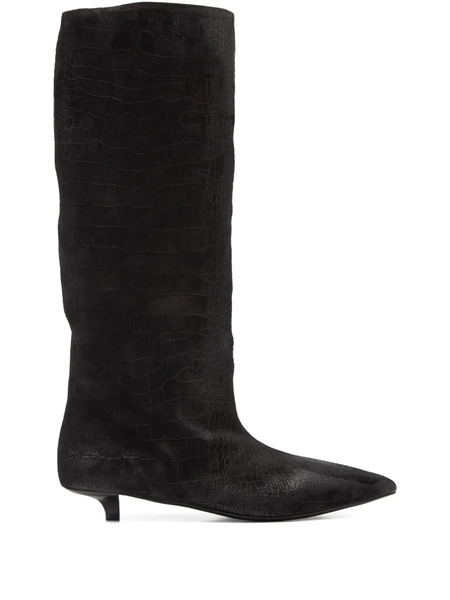  Marsèll Pointed-toe Embossed-leather Boots - Black 