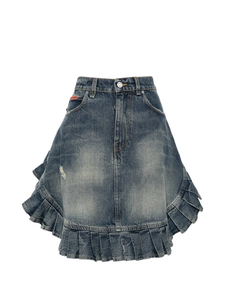  Martine Rose Denim Ruffled Skirt - Blue 