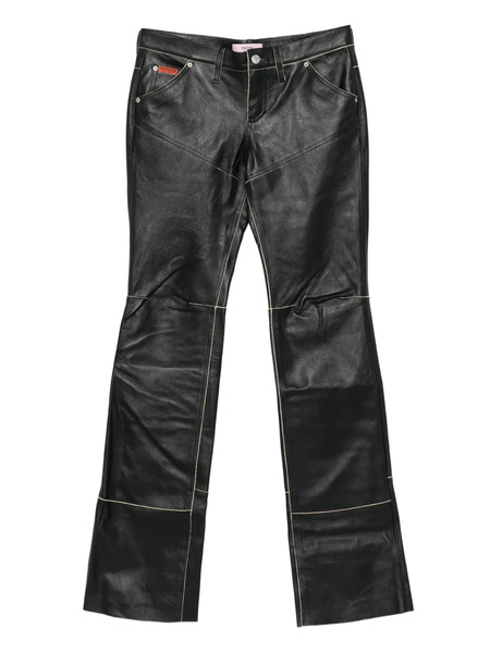  Martine Rose Panelled Leather Trousers - Black 