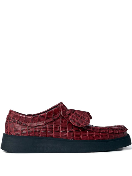  Martine Rose Torview Croc-embossed Lace-up Shoes - Red 
