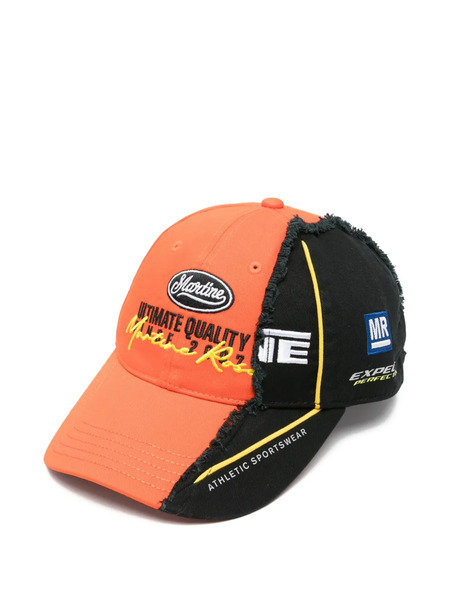  Martine Rose Two-tone Frayed-edge Cap - Orange 