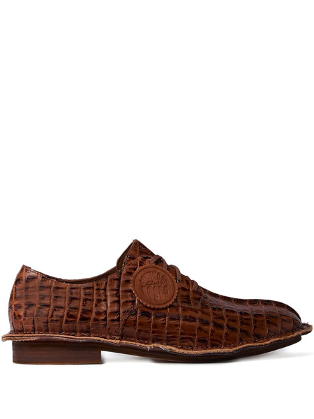  Martine Rose X Clarks Croc-embossed Derby Shoes - Brown 