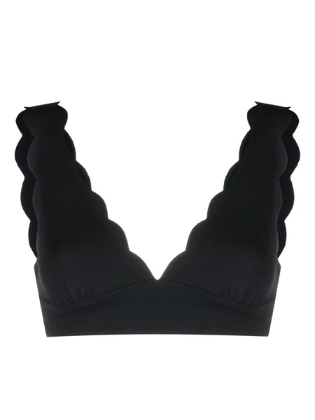  Marysia Santa Clara Scallop-hem Bikini Top - Black 