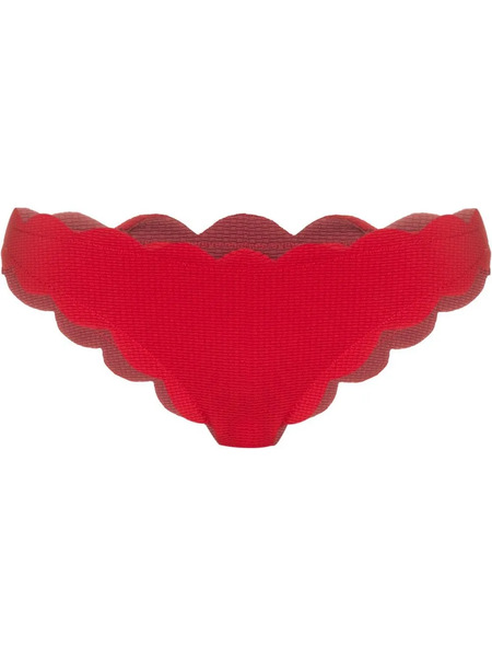  Marysia Scallop-edge Bikini Bottoms - Red 