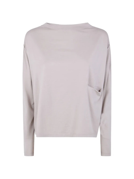  Ma'ry'ya Draped-pocket T-shirt - Neutrals 