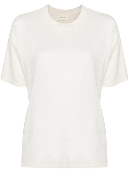  Ma'ry'ya Slub-texture T-shirt - Neutrals 