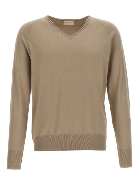  Ma'ry'ya V-neck Raglan-sleeve Sweater - Neutrals 