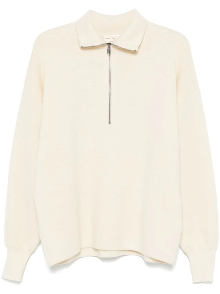  Ma'ry'ya Zip Sweater - White 