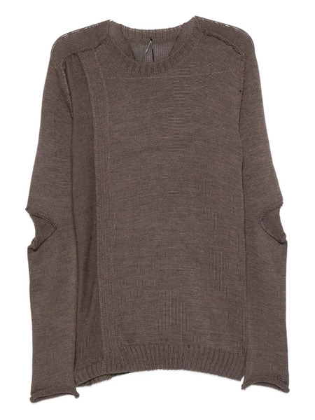  Masnada Elbow-detail Side-split Sweater - Brown 