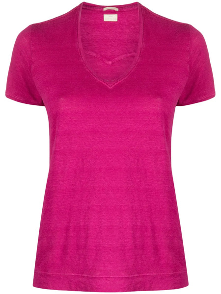  Massimo Alba Flores Short-sleeve Linen T-shirt - Pink 