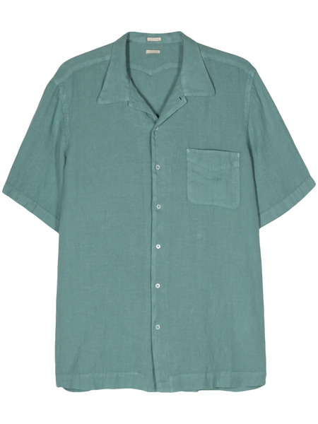  Massimo Alba Poplin Linen Shirt - Green 