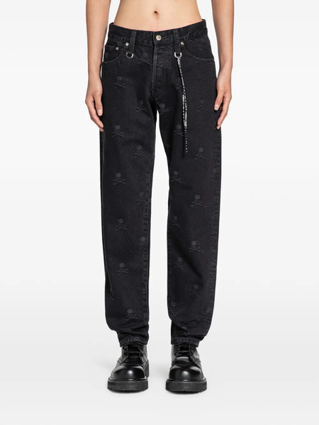  Mastermind World Skull-pattern Five-pocket Jeans - Black 